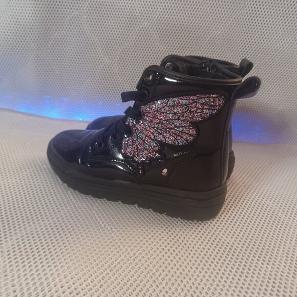 Skechers SN 303440L Kids Black Glitter Butterfly High-top Combat Boots US 13 - Picture 7 of 10